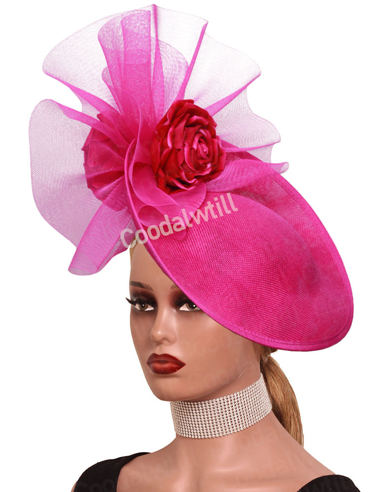 Hair Net Invisible - Wedding Floral Fascinator Hats Red Mesh