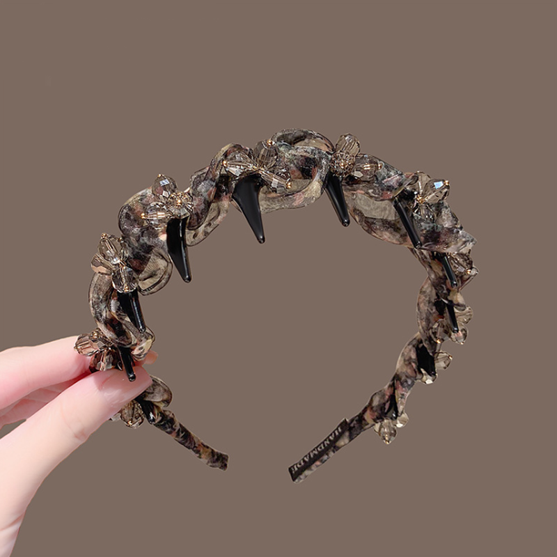 Hair Net Invisible - Elegant Print Mesh Wrap Crystal Floral
