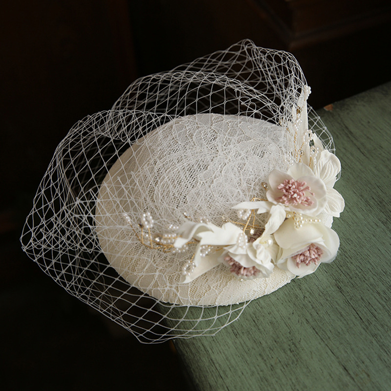 Pearls Flower Bridal Hat with  - Hair Net Invisible review and price