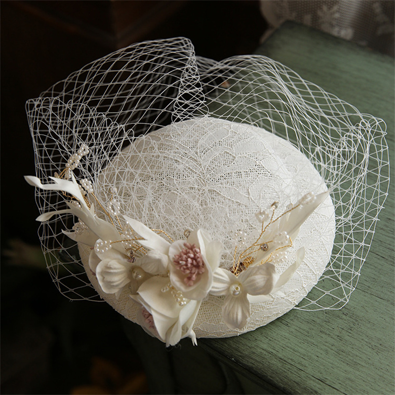 Pearls Flower Bridal Hat with  - Hair Net Invisible review and price