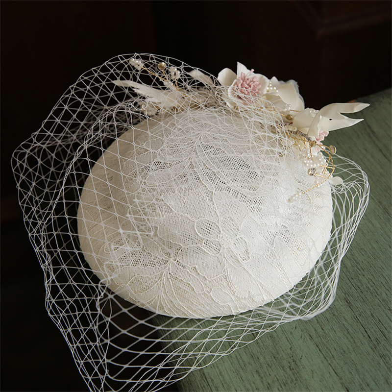Pearls Flower Bridal Hat with  - Hair Net Invisible review and price