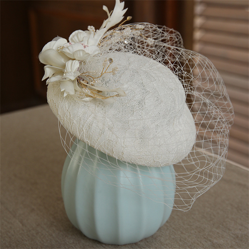 Pearls Flower Bridal Hat with  - Hair Net Invisible review and price