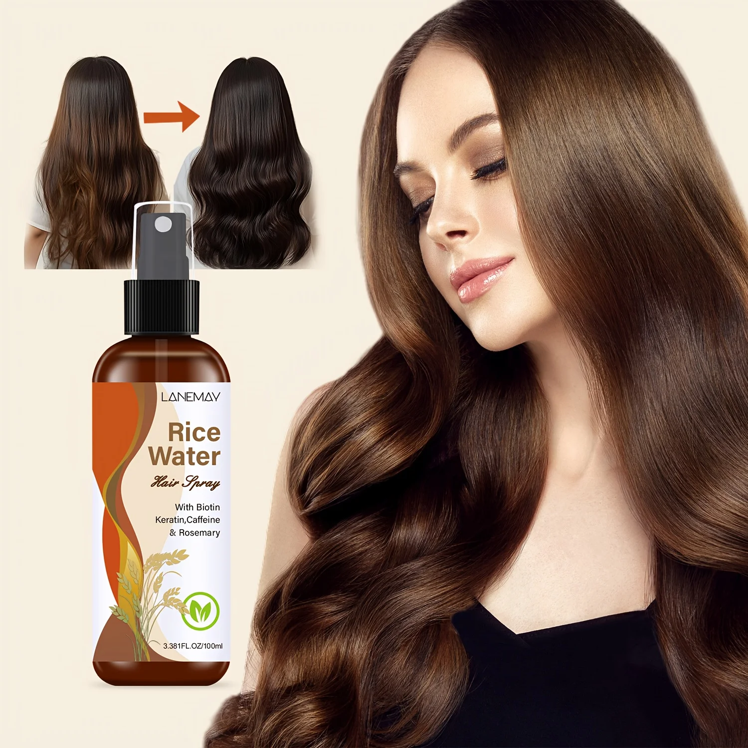 Rice Water Hair Spray - with B - Hair Care Vitamin review and price